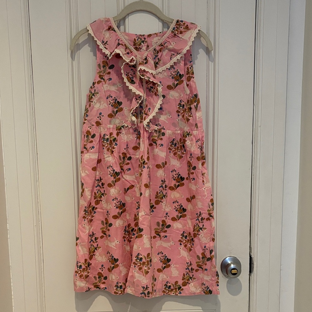 Pink Chicken 12YGirls Pink Floral Ruffle Collar Dress